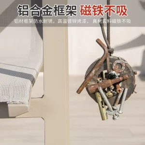Bàn ghế ngoài trời Bắc Âu đơn giản với bàn hợp kim nhôm cho sân trên sân thượng và ban công - Hình 3