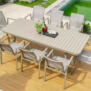 Bàn ghế ngoài trời Bắc Âu đơn giản với bàn hợp kim nhôm cho sân trên sân thượng và ban công