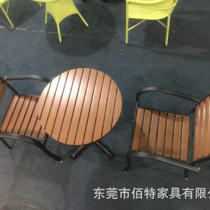 Bàn ghế ngoài trời bằng sắt rèn hiện đại ngoài trời sân vườn Bàn ghế gỗ nhựa quán trà sữa quán cà phê Bàn ghế ngoài trời - Hình 2