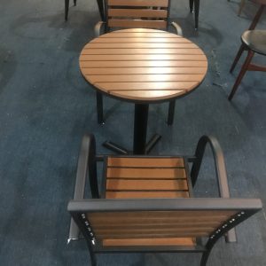 Bàn ghế ngoài trời bằng sắt rèn hiện đại ngoài trời sân vườn Bàn ghế gỗ nhựa quán trà sữa quán cà phê Bàn ghế ngoài trời - Hình 4