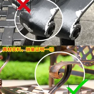 Bàn Ghế Ngoài Trời Nhôm Đúc Phong Cách Châu Âu Bàn Ăn Giải Trí Sân Vườn Sân Thượng Biệt Thự Nhà Sắt Nội Thất Sân Ngoài Trời - Hình 3