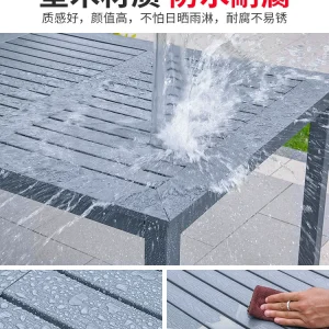 Bàn Ghế Ngoài Trời Sân Vườn Biệt Thự Sân Thượng Hợp Kim Nhôm Gỗ Nhựa Ngoại Ô Sân Bàn Trà Ban Công Ghế Giải Trí - Hình 2