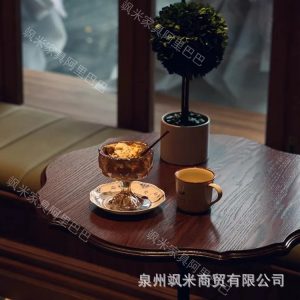 Bàn ghế Nhà Ban Công Gỗ Chắc Chắn Bàn Tròn Thời Trung Cổ Mỹ Sắt Bàn Tráng Miệng Vintage Đồ Nội Thất - Hình 2
