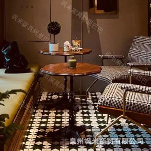 Bàn ghế Nhà Ban Công Gỗ Chắc Chắn Bàn Tròn Thời Trung Cổ Mỹ Sắt Bàn Tráng Miệng Vintage Đồ Nội Thất - Hình 3