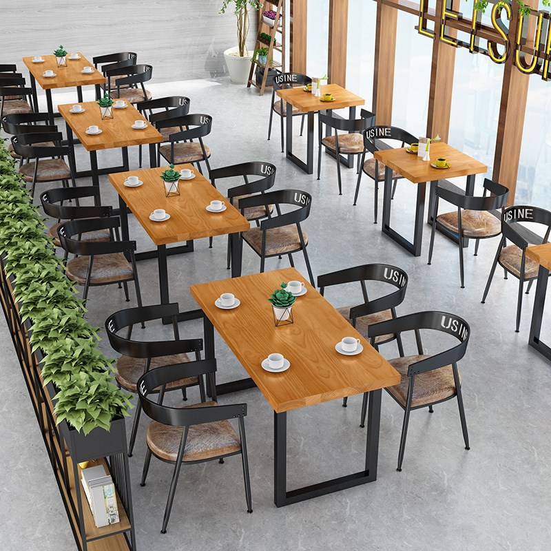 Bàn ghế Nhà hàng cafe Bàn ăn gỗ đặc Bàn ghế giải trí sắt rèn quán lẩu quán trà sữa quán ăn Bàn ghế - Hình 2 Bàn ghế Nhà hàng cafe Bàn ăn gỗ đặc Bàn ghế giải trí sắt rèn quán lẩu quán trà sữa quán ăn Bàn ghế - Hình 2