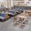 Bàn ghế Nhà hàng chủ đề Trung Quốc dựa vào tường ghế sofa thịt nướng nhà hàng thức ăn nhanh gỗ cứng trà sữa quán cà phê Bàn ghế thương mại