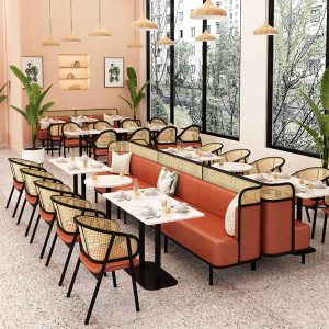Bàn ghế Nhà hàng chủ đềNhà hàng TâyNhà hàng TâySofa mây đanQuán ănKhách sạnQuán sushiKafeCafeQuán trà sữaBàn ghế