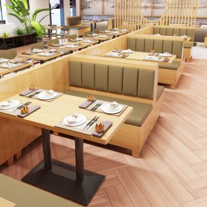 Bàn ghế Nhà hàng gỗ ghế sofa thanh tráng miệng trà sữa burger nhà hàng cafe ghế Bàn ghế - Hình 2