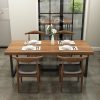 Bàn ghế Nhà hàng phong cách cổ điển kiểu Mỹ Bàn ăn gỗ nguyên khối nhà hàng Bàn ghế thông thường quán cà phê Bàn ăn hình chữ nhật bốn người và ghế