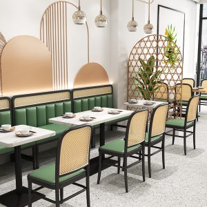 Bàn ghế Nhà hàng quán trà sữa Bàn ghế dựa vào tường sắt rèn bài chủ đề ghế sofa Bàn ăn Bàn ghế cafe - Hình 4