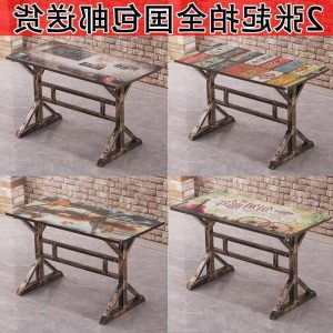 Bàn ghế Nhà hàng thức ăn nhanh quán cà phê trà sữa đơn giản quán ăn vặt nhà hàng lẩu nhà hàng mì Bàn ăn Bàn hình chữ nhật ghế - Hình 3
