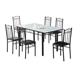Bàn ghế Nhà máy Bàn ăn hoàn chỉnh cho 6 người và ghế nhà hàng Bàn ghế phần cứng nội thất gỗ thép - Hình 4