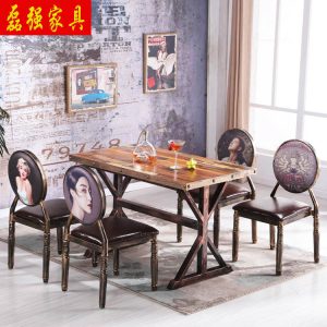 Bàn ghế Nhà máy bán buôn Bàn ghế ăn theo chủ đề cafe Bàn ghế ăn sắt rèn nhà hàng lẩu Bàn ghế ăn - Hình 2