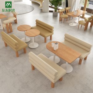 Bàn ghế Nhà máy món tráng miệng nhà hàng trà sữa khu giải trí nhà hàng phương tây Bàn ghế gỗ cứng cafe ghế sofa - Hình 3