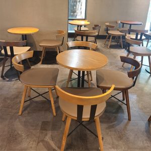 Bàn ghế Nhà Máy Trực Tiếp Bắc Âu Đơn Giản Gỗ Chắc Chắn Tựa Lưng Giải Trí Đàm Phán Cafe Quán Cà Phê Thương Mại Bàn Ghế Bộ