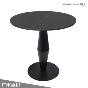 Bàn ghế Nhà máy trực tiếp cung cấp sắt sơn đen chân Bàn hình đặc biệt lưới sáng tạo bảng đá đỏ Bàn ăn Bàn ăn tròn hiện đại