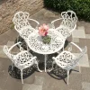 Bàn ghế nhôm đúc ngoài trời Sân vườn Khách sạn Urniture Sân thượng Kết hợp giải trí Bàn tròn bằng kim loại