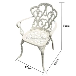 Bàn ghế nhôm đúc ngoài trời Sân vườn Khách sạn Urniture Sân thượng Kết hợp giải trí Bàn tròn bằng kim loại - Hình 3