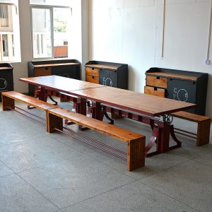 Bàn ghế Nội thất phong cách công nghiệp cổ điển sắt rèn gỗ cứng nâng Bàn ăn và ghế quầy bar Bàn cà phê Bàn ăn và ghế băng ghế dự bị ghế tựa - Hình 4