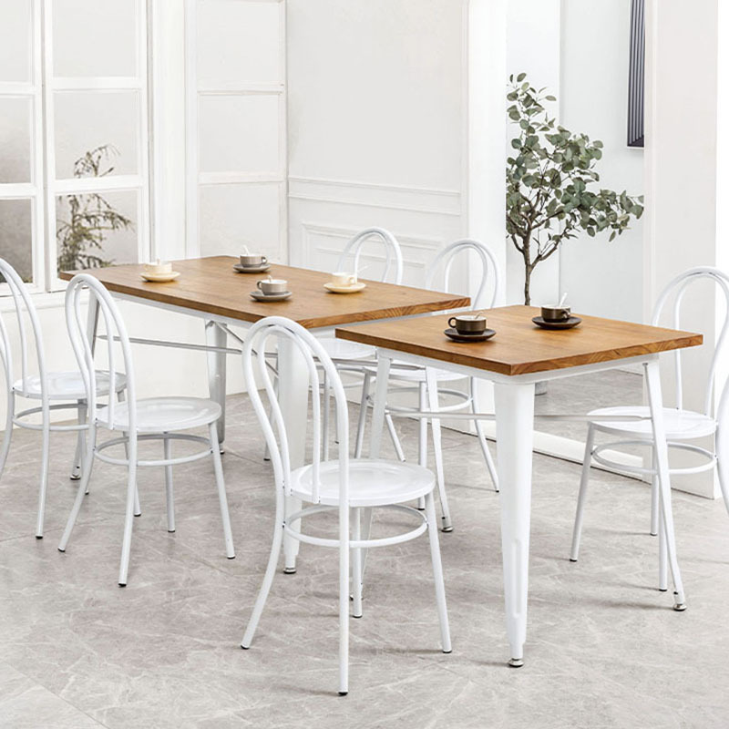 Bàn ghế nổi tiếng ins cửa hàng tráng miệng Bàn ghế gỗ đặc ghế trà sữa lưng ghế sắt rèn quán cà phê phong cách công nghiệp Bàn ăn màu trắng - Hình 2 Bàn ghế nổi tiếng ins cửa hàng tráng miệng Bàn ghế gỗ đặc ghế trà sữa lưng ghế sắt rèn quán cà phê phong cách công nghiệp Bàn ăn màu trắng - Hình 2