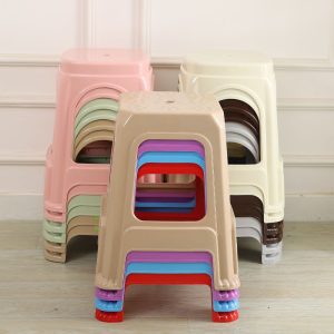 Bàn ghế Phân nhựa bán buôn gia đình dày người lớn phòng khách Bàn ăn ghế phân vuông phân tròn băng ghế dự bị nhựa nấu keo cao phân - Hình 3