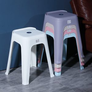 Bàn ghế Phân nhựa dày nhà Bắc Âu Phong cách phòng khách ăn và ghế lưới đỏ trắng nấu keo chống trượt phân cao