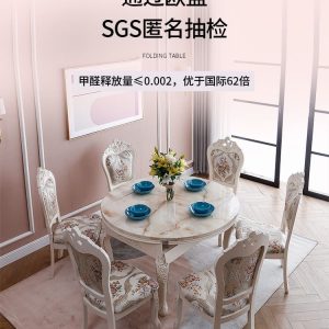Bàn ghế phòng ăn nhập khẩu, phong cách châu Âu, sang trọng, bắt mắt. Mặt đá cẩm thạch tinh tế. - Hình 2