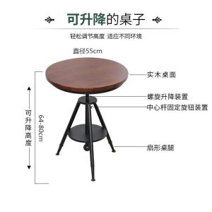 Bàn ghế Phong cách cổ điển sắt rèn quán cà phê quán tráng miệng quán trà sữa Bàn ghế 3 bộ nhà gỗ ban công Bàn tròn nhỏ - Hình 4