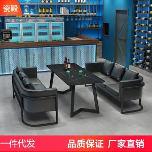 Bàn ghế phong cách công nghiệp bar nhà hàng đồ nướng Bàn ghế nhà hàng cà phê thanh thương mại ghế sofa ghế Bàn ăn - Hình 3