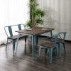Bàn ghế Phong cách công nghiệp bề mặt gỗ chắc chắn Bàn dài Bàn ăn gia đình Bàn làm việc Bàn làm việc đơn giản và thiết thực Bàn sắt rèn Bắc Âu Bàn gác xép
