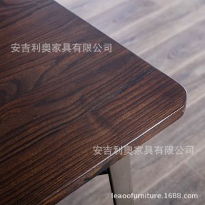 Bàn ghế Phong cách công nghiệp bề mặt gỗ chắc chắn Bàn dài Bàn ăn gia đình Bàn làm việc Bàn làm việc đơn giản và thiết thực Bàn sắt rèn Bắc Âu Bàn gác xép - Hình 4
