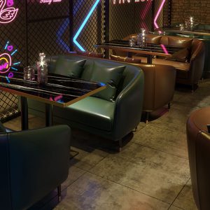 Bàn ghế Phong cách công nghiệp cổ điển ghế sofa thịt nướng cửa hàng lẩu thức ăn phương tây quán cà phê trà sữa Bàn ghế - Hình 2