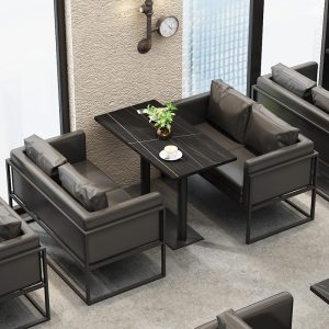 Bàn ghế Phong cách công nghiệp cổ điển thanh quán trà sữa quán cà phê ghế sofa nhà hàng phương tây cửa hàng lẩu Bàn ăn ghế - Hình 2
