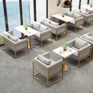 Bàn ghế Phong cách công nghiệp cổ điển thanh quán trà sữa quán cà phê ghế sofa nhà hàng phương tây cửa hàng lẩu Bàn ăn ghế - Hình 4