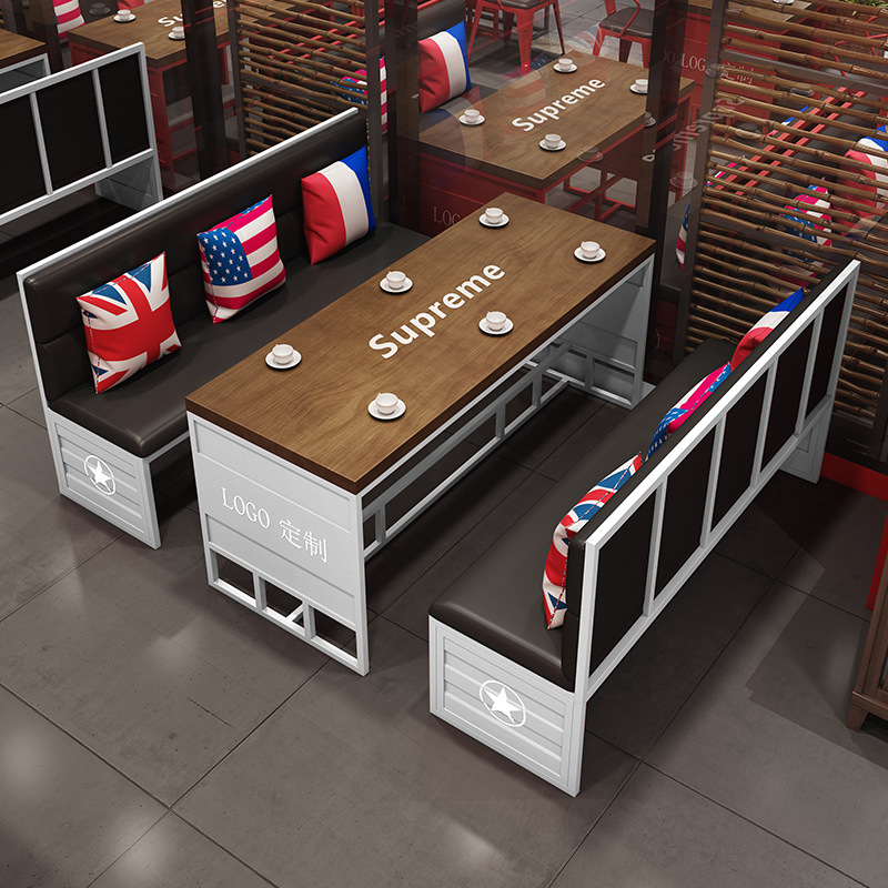 Bàn ghế Phong cách công nghiệp ghế sofa quầy bar Bàn ghế thanh lưới sáng tạo Bàn gỗ nguyên khối màu đỏ quán cà phê nhà hàng quán cà phê Bàn ghế Phong cách công nghiệp ghế sofa quầy bar Bàn ghế thanh lưới sáng tạo Bàn gỗ nguyên khối màu đỏ quán cà phê nhà hàng quán cà phê