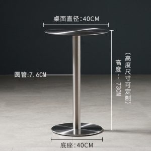 Bàn ghế Phong cách công nghiệp lưới đỏ quán trà sữa quán cà phê Bàn tròn inox đơn giản ngoài trời Bàn ăn kim loại sắt rèn - Hình 4
