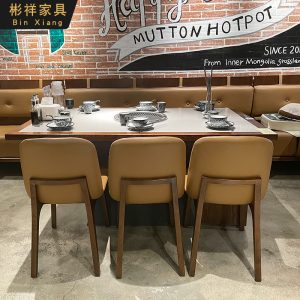 Bàn ghế phong cách công nghiệp nhà hàng mềm túi ghế sofa quán lẩu quán cà phê nhà hàng Bàn ghế cafe - Hình 2