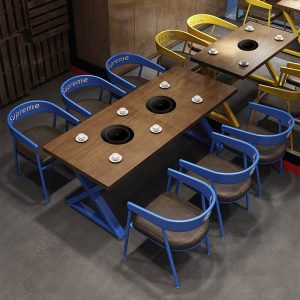 Bàn ghế Phong cách công nghiệp quán trà sữa Bàn ghế cafe Bàn ăn ghế bar khu nghỉ ngơi Bàn đàm phán lưới lẩu đỏ nướng