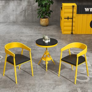 Bàn ghế Phong cách công nghiệp quán trà sữa Bàn ghế cửa hàng tráng miệng nhà hàng quán cà phê sắt rèn Mỹ gỗ đặc Bàn ăn Bàn tròn Bàn đàm phán - Hình 4