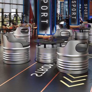 Bàn ghế Phong cách công nghiệp sáng tạo ghế sofa quầy bar quán cà phê quán trà sữa khu vực nghỉ ngơi ghế Bàn cà phê Bàn ghế thùng dầu - Hình 2