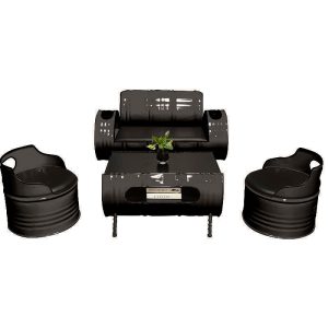 Bàn ghế Phong cách công nghiệp sáng tạo thùng dầu ghế sofa quầy bar trong suốt quầy lễ tân quán cà phê quầy bar thương mại Bàn cà phê bằng sắt rèn Bàn ghế
