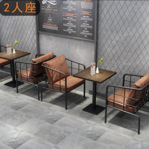 Bàn ghế Phong cách công nghiệp sắt nghệ thuật đôi ghế sofa nhỏ ghế trà sữa ca nhạc bar cà phê Nhà hàng phương tây Bàn ăn ghế - Hình 2