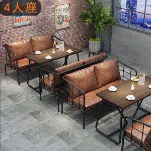 Bàn ghế Phong cách công nghiệp sắt nghệ thuật đôi ghế sofa nhỏ ghế trà sữa ca nhạc bar cà phê Nhà hàng phương tây Bàn ăn ghế - Hình 3