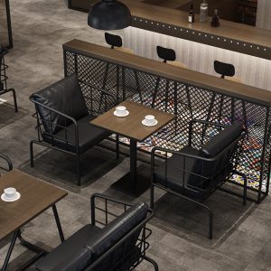 Bàn ghế Phong cách công nghiệp sắt nghệ thuật đôi ghế sofa nhỏ ghế trà sữa ca nhạc bar cà phê Nhà hàng phương tây Bàn ăn ghế - Hình 4