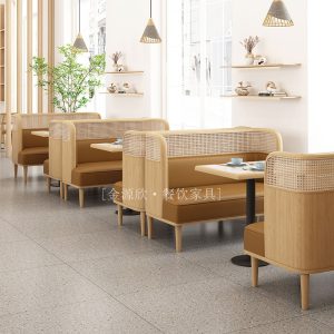 Bàn ghế Phong cách Đông Nam Á mây gỗ chắc chắn ghế sofa khách sạn nhà hàng trà quán cà phê dựa vào tường chủ đề nhà hàng Bàn ghế - Hình 2
