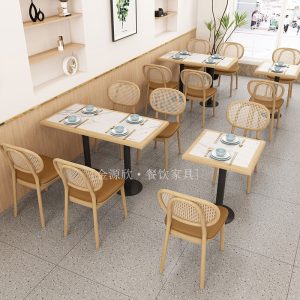 Bàn ghế Phong cách Đông Nam Á mây gỗ chắc chắn ghế sofa khách sạn nhà hàng trà quán cà phê dựa vào tường chủ đề nhà hàng Bàn ghế - Hình 4