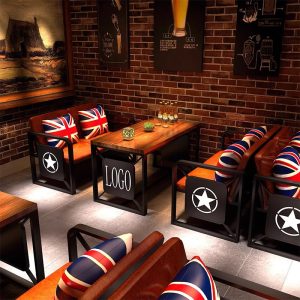 Bàn ghế Phong cách Mỹ thanh Bàn ăn và ghế thanh cafe ghế sofa thương mại nhà hàng Bàn ăn và ghế - Hình 4