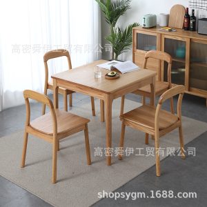Bàn ghế Phòng Khách Đơn Giản Bàn Ăn Nhà Vuông Nhỏ Bàn Bắc Âu Gỗ Quán Trà Sữa Bàn Giải Trí Cờ Vua Bàn Vuông - Hình 2