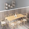 Bàn ghế Phòng khách kiểu khúc gỗ đơn giản kiểu Bắc Âu Italy Bàn ăn bằng gỗ nguyên khối quán cà phê trà sữa quầy bar bán đồ ăn nhẹ giải trí Bàn ghế gỗ nguyên khối
