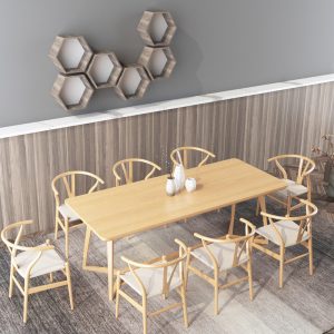 Bàn ghế Phòng khách kiểu khúc gỗ đơn giản kiểu Bắc Âu Italy Bàn ăn bằng gỗ nguyên khối quán cà phê trà sữa quầy bar bán đồ ăn nhẹ giải trí Bàn ghế gỗ nguyên khối